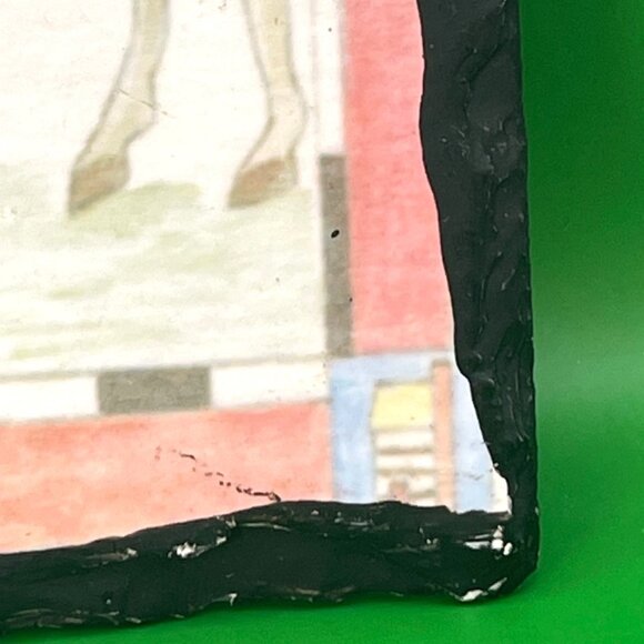 Rustic Moose Slate Wall Hanging Lodge Cabin Décor 12" Art Plaque Leather Strap - Picture 8 of 12